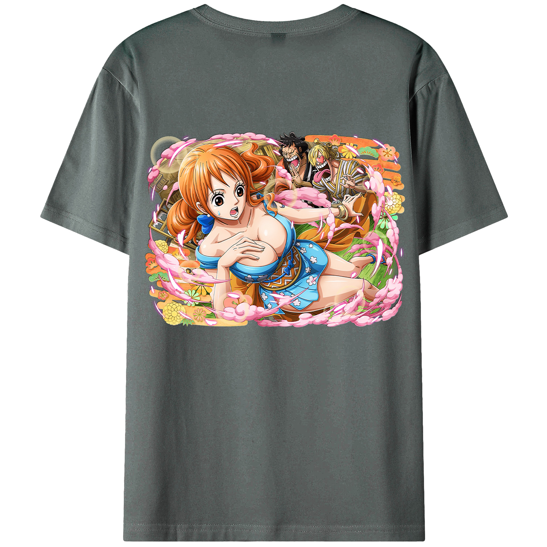 （画像用） ワンピース ナミ ONE PIECE Nami 綿100％ メンズ半袖Tシャツ（バックプリント） 通気性